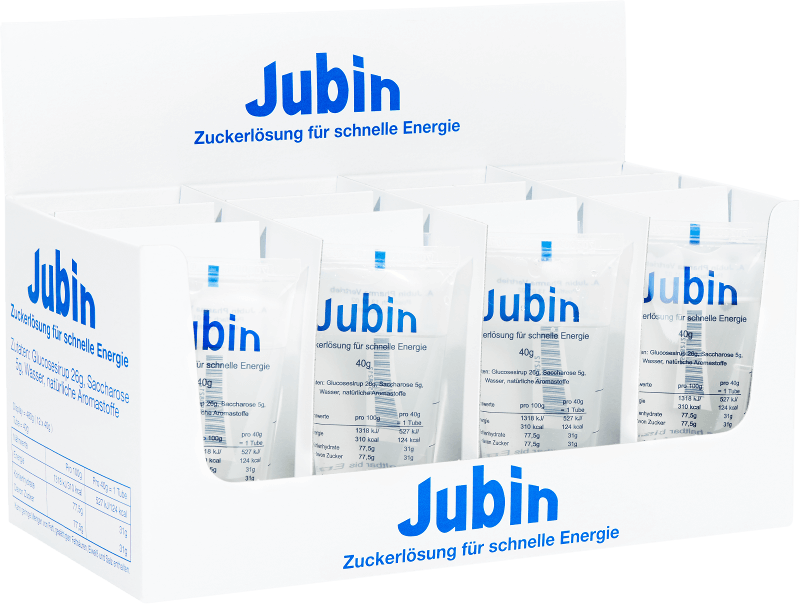 Karton mit Jubin Zuckerlösung